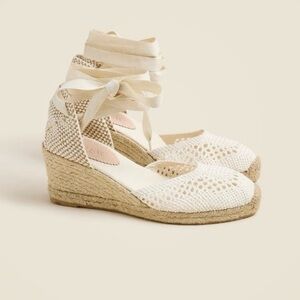 J. Crew Crochet Lace-up Mid-heel Espadrille